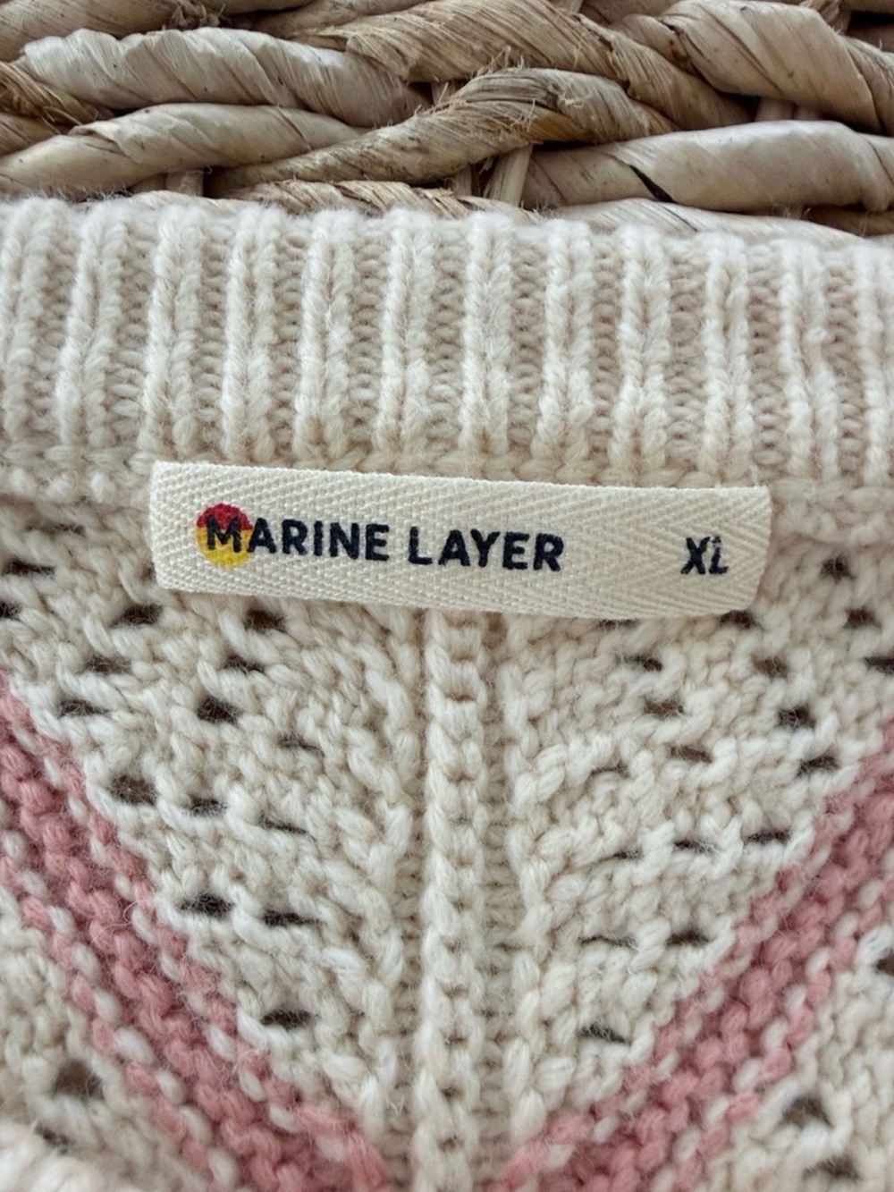 Marine Layer Brooke Chevron Stripe Open Stitch Sweater XL - Picture 14 of 16